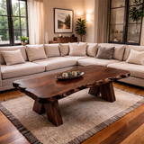 Live Edge Solid Wood Coffee Table | Handcrafted Natural Wood Center Table TT006-6055
