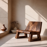 Wide Sculptural Lounge Chair | Modern Armless Statement Chair with Geometric Open Base