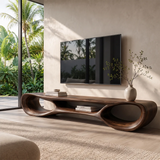 Organic Modern Sculptural TV Stand with Open Storage | Designer Media Console TT006-2PFI5LK