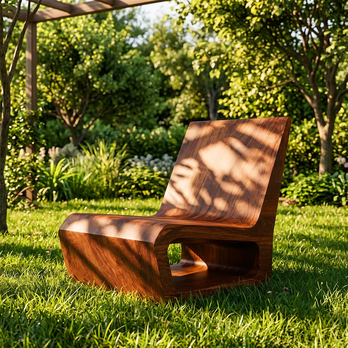 Sculptural Low Profile Lounge Chair | Modern Minimalist Curved Accent Chair