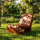Sculptural Low Profile Lounge Chair | Modern Minimalist Curved Accent Chair