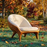 Sculptural Curved Accent Chair with Arms | Modern Lounge Chair for Living Room & Bedroom