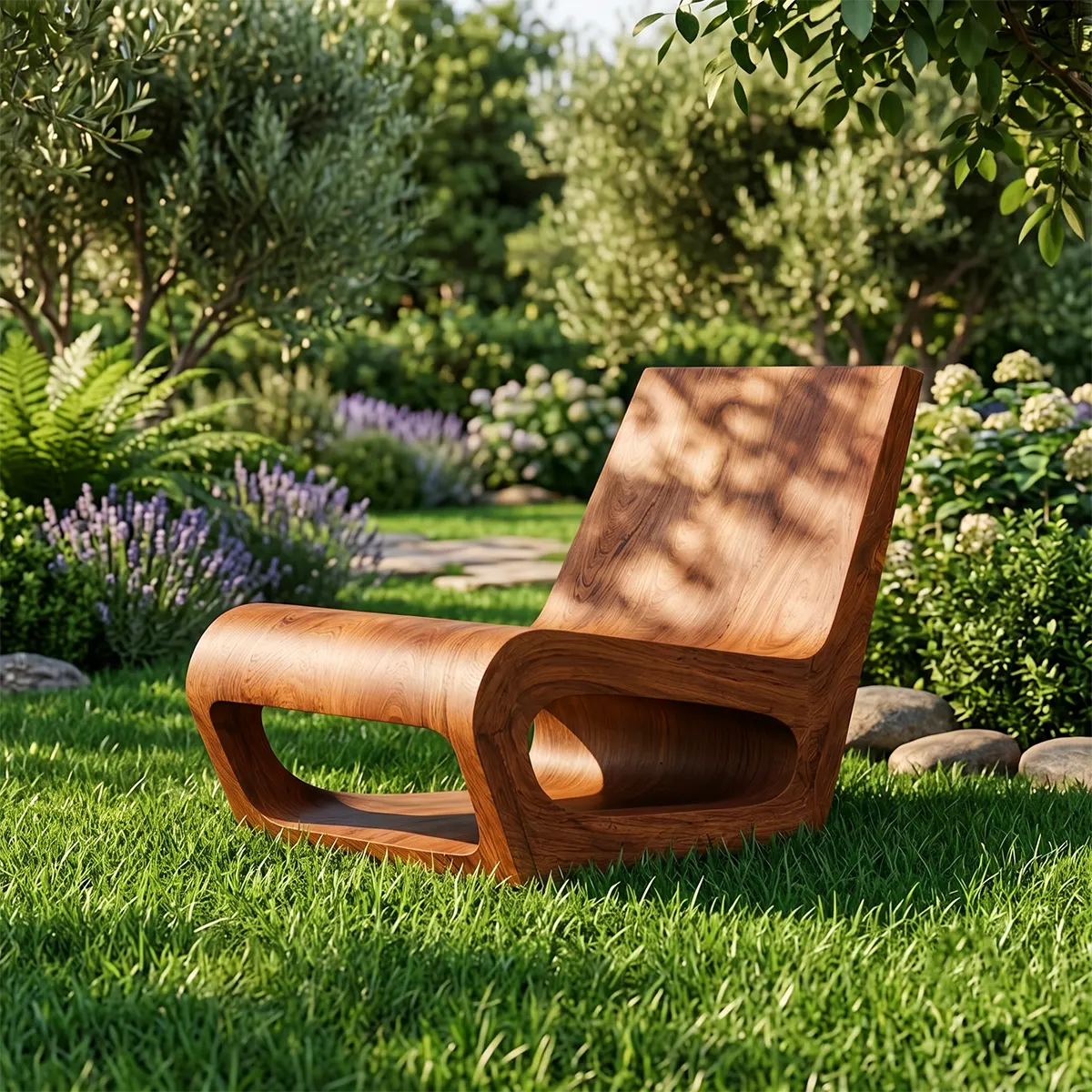 Modern Sculptural Lounge Chair | Curved Armless Accent Chair for Living Room & Reading Corner